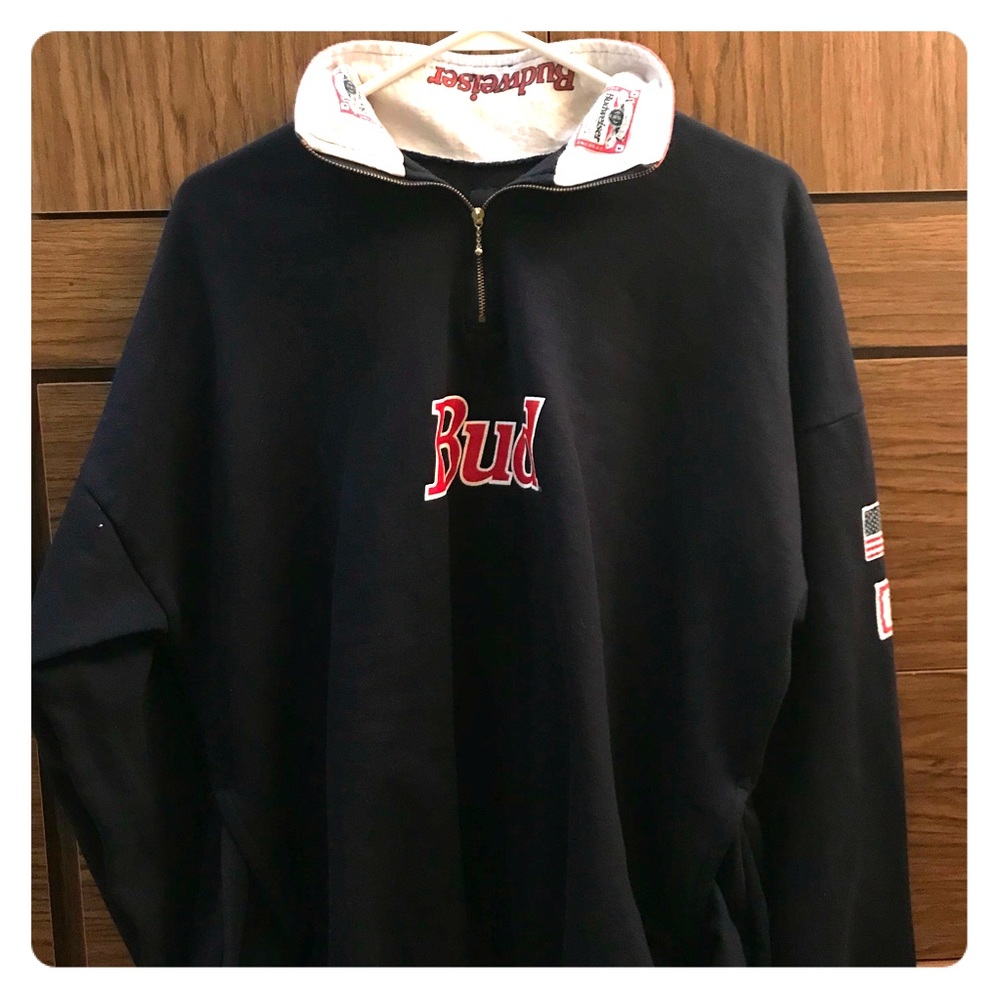 Vintage Budweiser Quarter-zip Hoodie